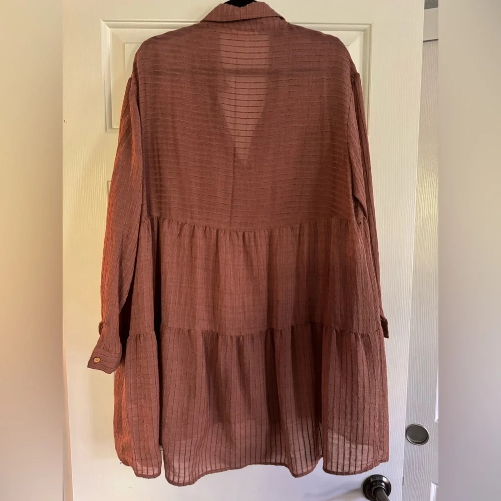 LOVE STITCH RustY ROSE  Textured Tunic Top - Picture 4 of 4